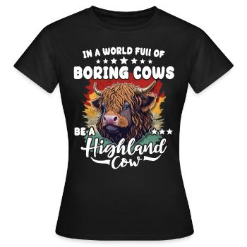 Highland cattle cattle - Women's T-Shirt - black - Front - AI Model Female 172 dark (172cm)