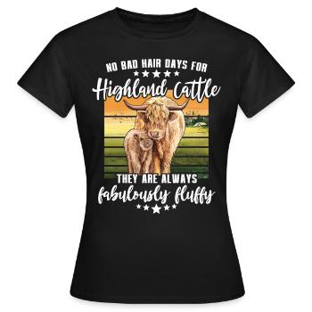 Highland cattle cattle - Women's T-Shirt - black - Front - AI Model Female 172 dark (172cm)