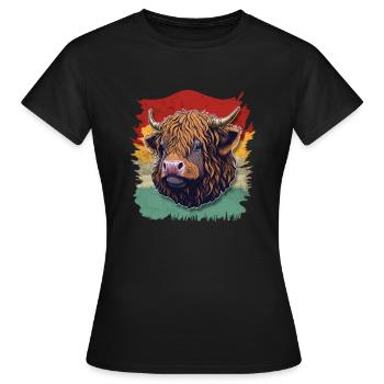 Vache bovine des Highlands - T-shirt Femme - noir - Devant - AI Model Female 172 dark (172cm)
