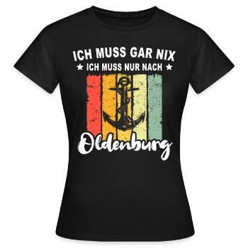 Oldenburg Sprüche Oldenburger - Frauen T-Shirt - Schwarz - Vorne - AI Model Female 172 dark (172cm)