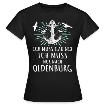 Oldenburg Sprüche Oldenburger - Frauen T-Shirt - Schwarz - Vorne - AI Model Female 172 dark (172cm)