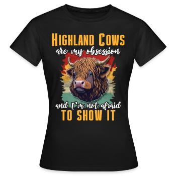 Highland Cattle Girl Cattle Cow - Women's T-Shirt - black - Front - AI Model Female 172 dark (172cm)