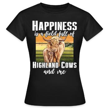 Highland Cattle Girl Cattle Cow - Women's T-Shirt - black - Front - AI Model Female 172 dark (172cm)