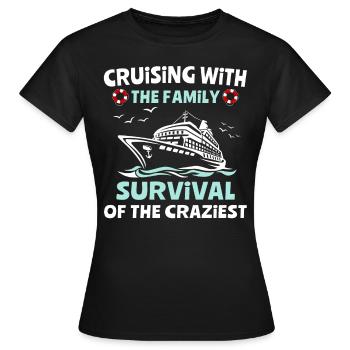 Croisière en famille Voyage en mer - T-shirt Femme - noir - Devant - AI Model Female 172 dark (172cm)