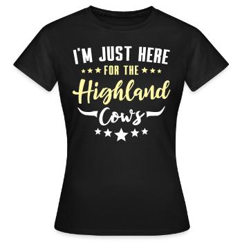 Highland cattle Highland Cow - Women's T-Shirt - black - Front - AI Model Female 172 dark (172cm)