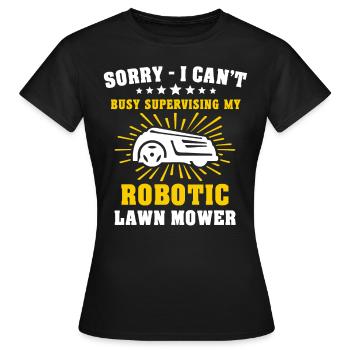 Tondeuse robot Robot tondeuse - T-shirt Femme - noir - Devant - AI Model Female 172 dark (172cm)