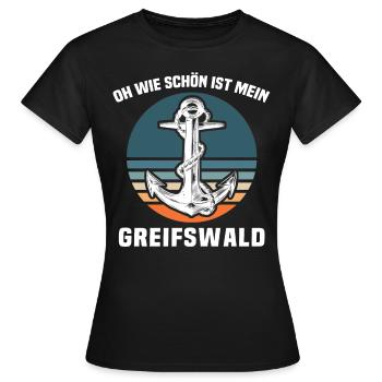 Greifswald Sprüche Greifswalder Spruch - Frauen T-Shirt - Schwarz - Vorne - AI Model Female 172 dark (172cm)