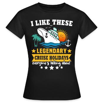 Croisière en bateau de croisière - T-shirt Femme - noir - Devant - AI Model Female 172 dark (172cm)