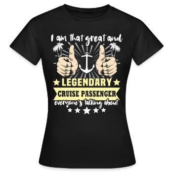 Croisière en bateau de croisière - T-shirt Femme - noir - Devant - AI Model Female 172 dark (172cm)