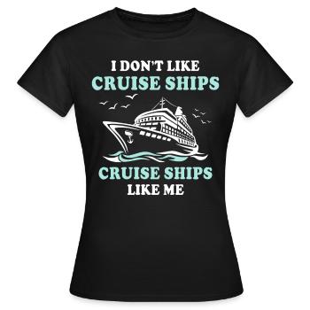 Croisière en bateau de croisière - T-shirt Femme - noir - Devant - AI Model Female 172 dark (172cm)