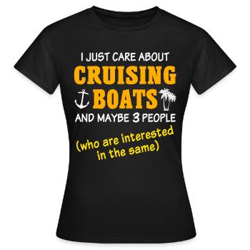 Croisière en bateau de croisière - T-shirt Femme - noir - Devant - AI Model Female 172 dark (172cm)