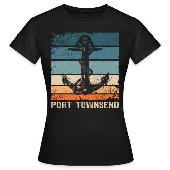Port Townsend, Washington - Women's T-Shirt - black - Front - AI Model Female 172 dark (172cm)