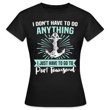 Port Townsend, Washington - Women's T-Shirt - black - Front - AI Model Female 172 dark (172cm)