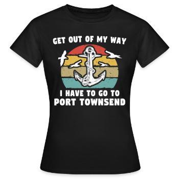 Port Townsend WA - Women's T-Shirt - black - Front - AI Model Female 172 dark (172cm)