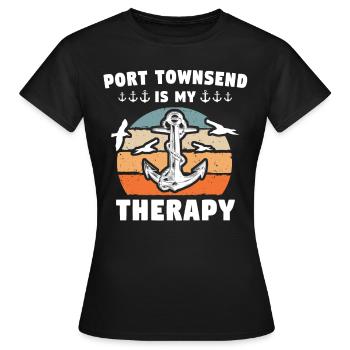 Port Townsend WA - Women's T-Shirt - black - Front - AI Model Female 172 dark (172cm)