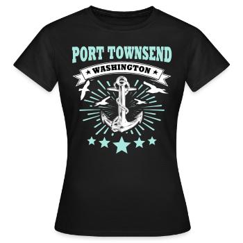 Port Townsend, Washington - Women's T-Shirt - black - Front - AI Model Female 172 dark (172cm)