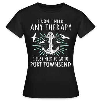 Port Townsend, Washington - Women's T-Shirt - black - Front - AI Model Female 172 dark (172cm)