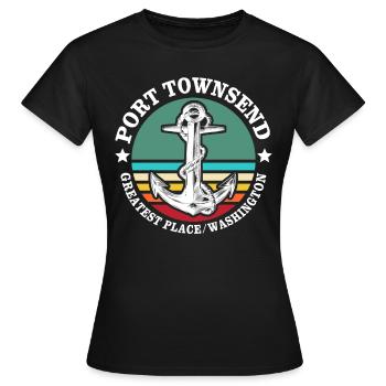 Port Townsend WA - Women's T-Shirt - black - Front - AI Model Female 172 dark (172cm)