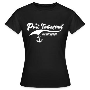 Port Townsend, Washington - Women's T-Shirt - black - Front - AI Model Female 172 dark (172cm)