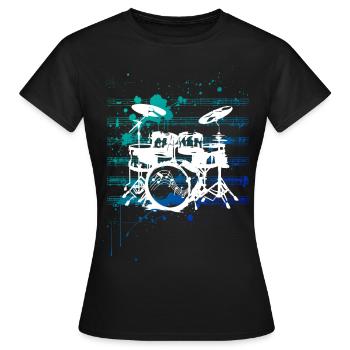 Silhouettes des tambours - T-shirt Femme - noir - Devant - AI Model Female 172 dark (172cm)