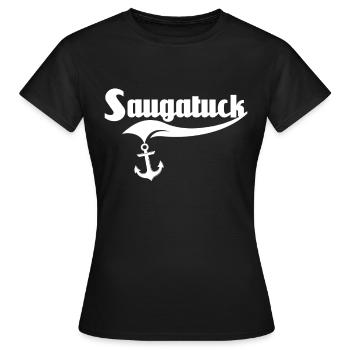 Saugatuck (Michigan) - T-shirt Femme - noir - Devant - AI Model Female 172 dark (172cm)