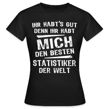 Statistiker - Frauen T-Shirt - Schwarz - Vorne - AI Model Female 172 dark (172cm)