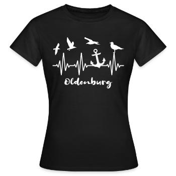 Oldenburg Oldenburger - Frauen T-Shirt - Schwarz - Vorne - AI Model Female 172 dark (172cm)