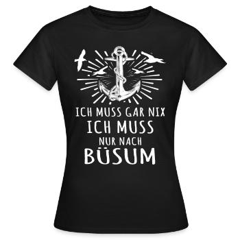 Büsum Büsumer - Frauen T-Shirt - Schwarz - Vorne - AI Model Female 172 dark (172cm)
