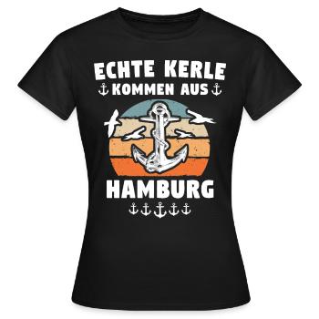 Hamburg Hamburger - Frauen T-Shirt - Schwarz - Vorne - AI Model Female 172 dark (172cm)