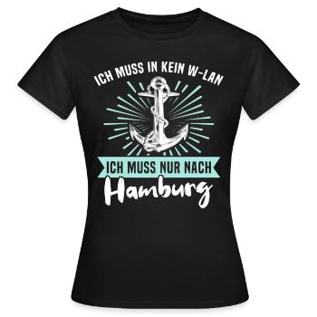 Hamburg Hamburger - Frauen T-Shirt - Schwarz - Vorne - AI Model Female 172 dark (172cm)