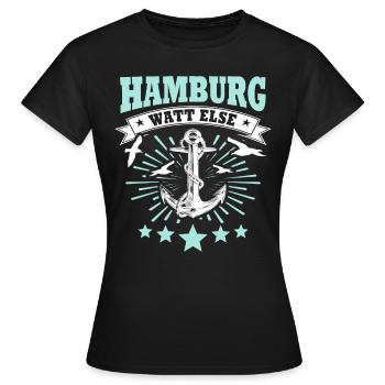 Hamburg Hamburger - Frauen T-Shirt - Schwarz - Vorne - AI Model Female 172 dark (172cm)