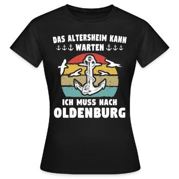 Oldenburg Oldenburger - Frauen T-Shirt - Schwarz - Vorne - AI Model Female 172 dark (172cm)