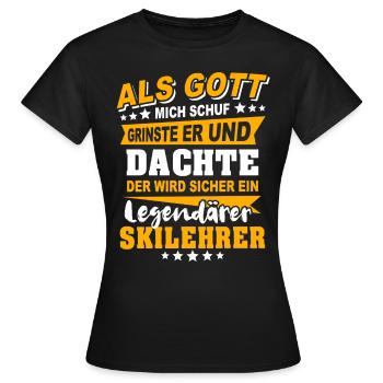 Skilehrer Sprüche - Frauen T-Shirt - Schwarz - Vorne - AI Model Female 172 dark (172cm)