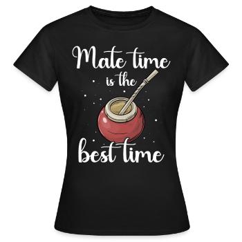 Mate Tee Bombilla - Frauen T-Shirt - Schwarz - Vorne - AI Model Female 172 dark (172cm)