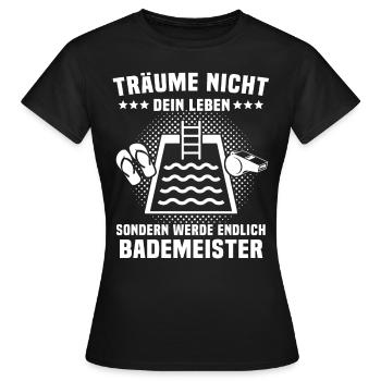 Bademeister Schwimmmeister - Frauen T-Shirt - Schwarz - Vorne - AI Model Female 172 dark (172cm)