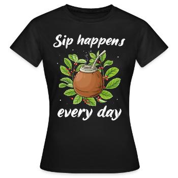 Thé Yerba mate - T-shirt Femme - noir - Devant - AI Model Female 172 dark (172cm)