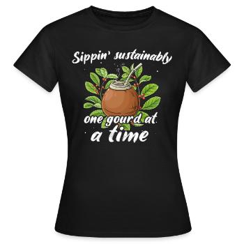 Thé Yerba mate - T-shirt Femme - noir - Devant - AI Model Female 172 dark (172cm)