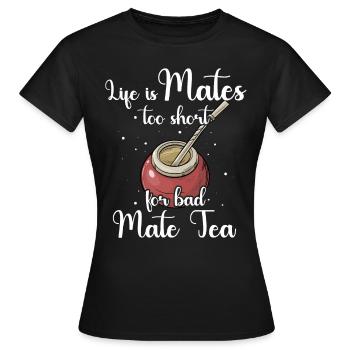 Thé Yerba mate - T-shirt Femme - noir - Devant - AI Model Female 172 dark (172cm)