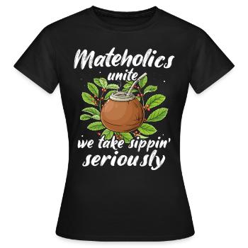Thé Yerba mate - T-shirt Femme - noir - Devant - AI Model Female 172 dark (172cm)