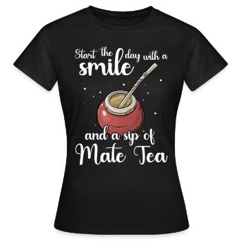Mate Tee Bombilla - Frauen T-Shirt - Schwarz - Vorne - AI Model Female 172 dark (172cm)
