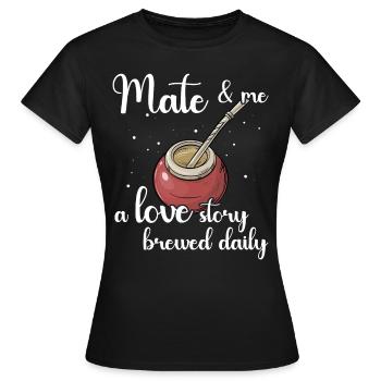 Mate Tee Bombilla - Frauen T-Shirt - Schwarz - Vorne - AI Model Female 172 dark (172cm)