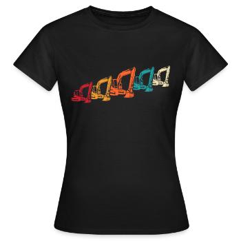 Bagger Baggerfahrer Baggern - Frauen T-Shirt - Schwarz - Vorne - AI Model Female 172 dark (172cm)