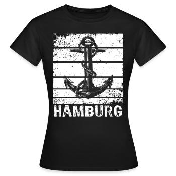 Hamburg Hamburger - Frauen T-Shirt - Schwarz - Vorne - AI Model Female 172 dark (172cm)