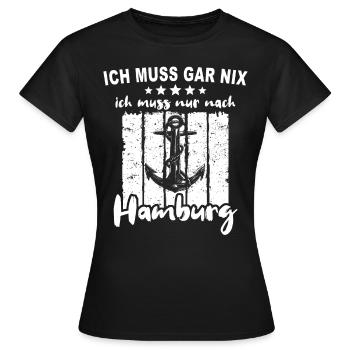 Hamburg Hamburger - Frauen T-Shirt - Schwarz - Vorne - AI Model Female 172 dark (172cm)