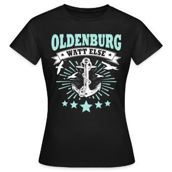Dictons d’Oldenburg - T-shirt Femme - noir - Devant - AI Model Female 172 dark (172cm)