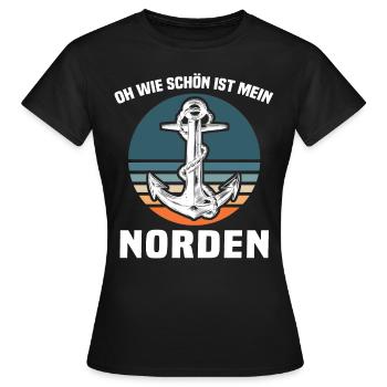 Nordener Sprüche Norden - Frauen T-Shirt - Schwarz - Vorne - AI Model Female 172 dark (172cm)
