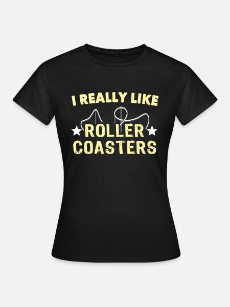 Achterbahn Roller Coaster - Frauen T-Shirt - Schwarz