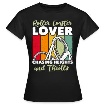Roller Coaster Roller Coaster Lovers - Women's T-Shirt - black - Front - AI Model Female 172 dark (172cm)