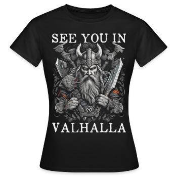 Rendez-vous au Valhalla - T-shirt Femme - noir - Devant - AI Model Female 172 dark (172cm)