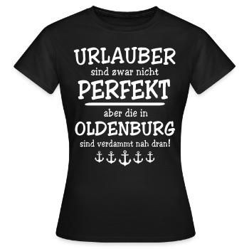 Oldenburg Oldenburger - Frauen T-Shirt - Schwarz - Vorne - AI Model Female 172 dark (172cm)